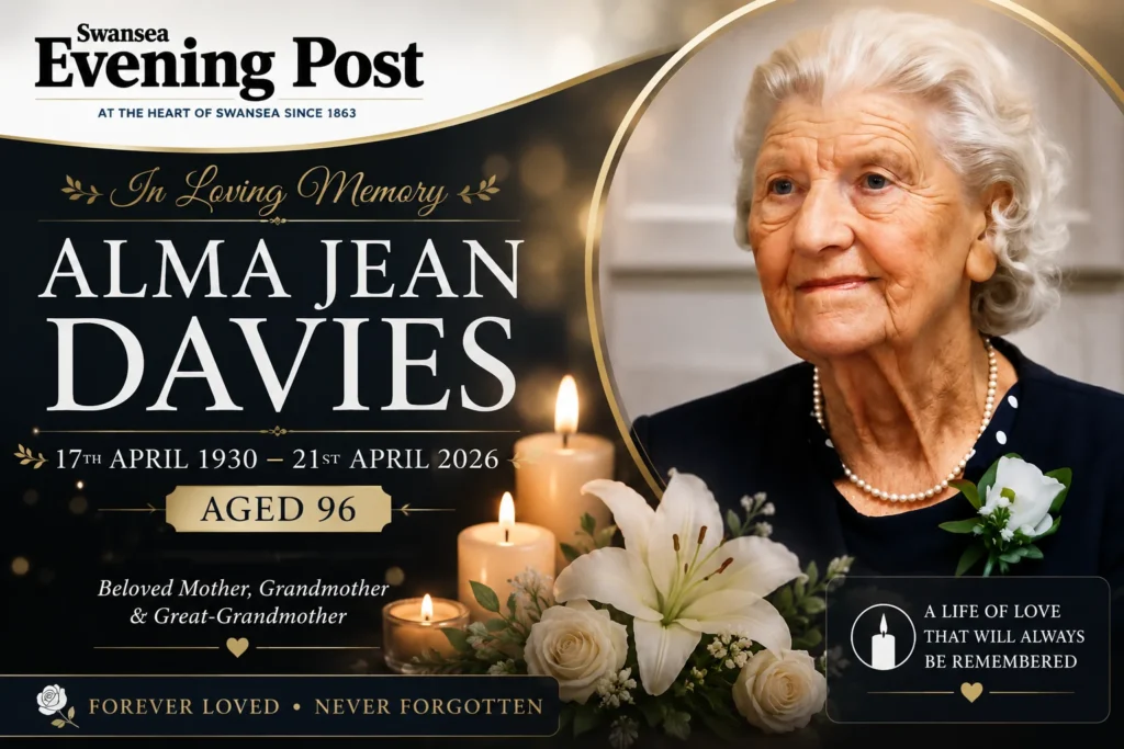 Alma Jean Davies obituary Swansea 2026