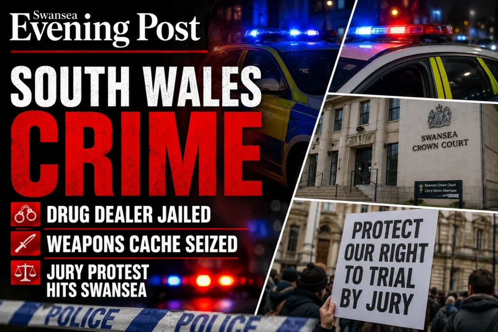 Drug Dealer Jailed, Weapons Cache Found and Jury Protest Erupts in Swansea latest crime stories in Swansea