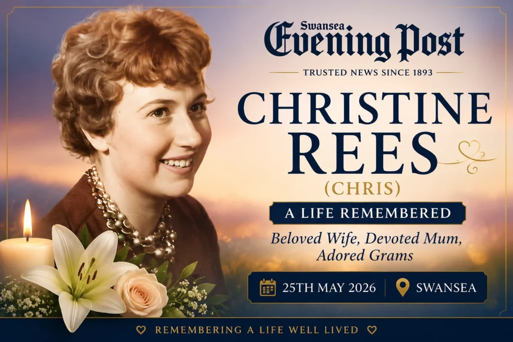 Latest Christine Rees obituary of Swansea