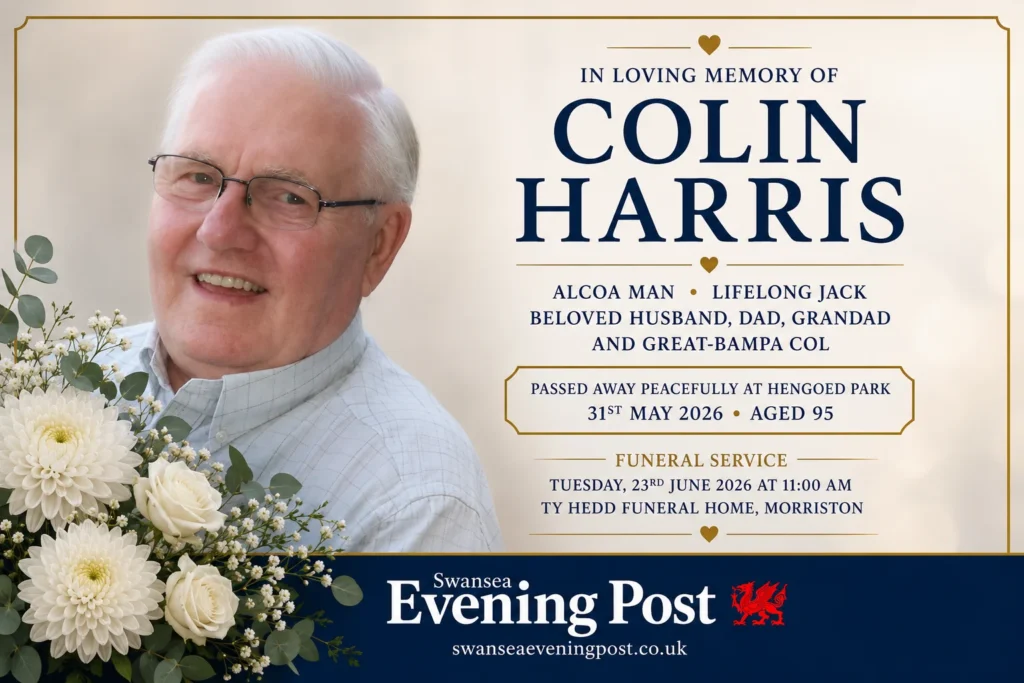 Colin Harris Obituary: Swansea Family Pays Tribute to Beloved Great-Bampa and Lifelong Jack Colin Harris obituary of Swansea