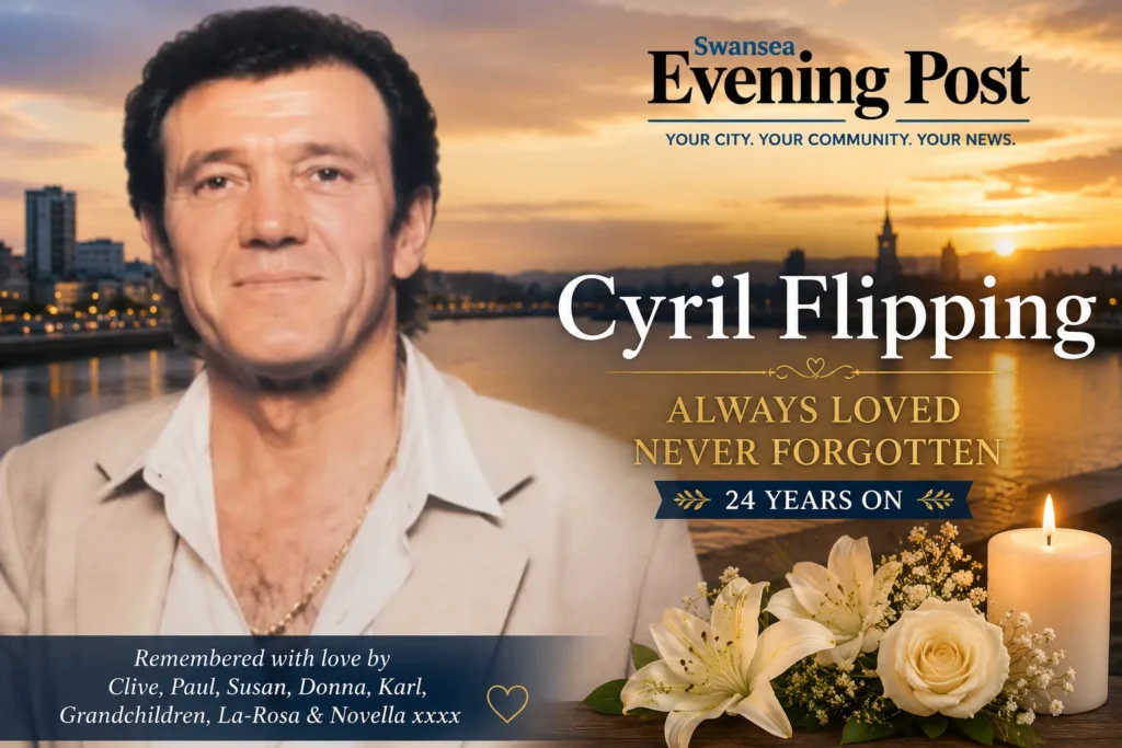 Cyril Flipping in memoriam Of Swansea, Wales