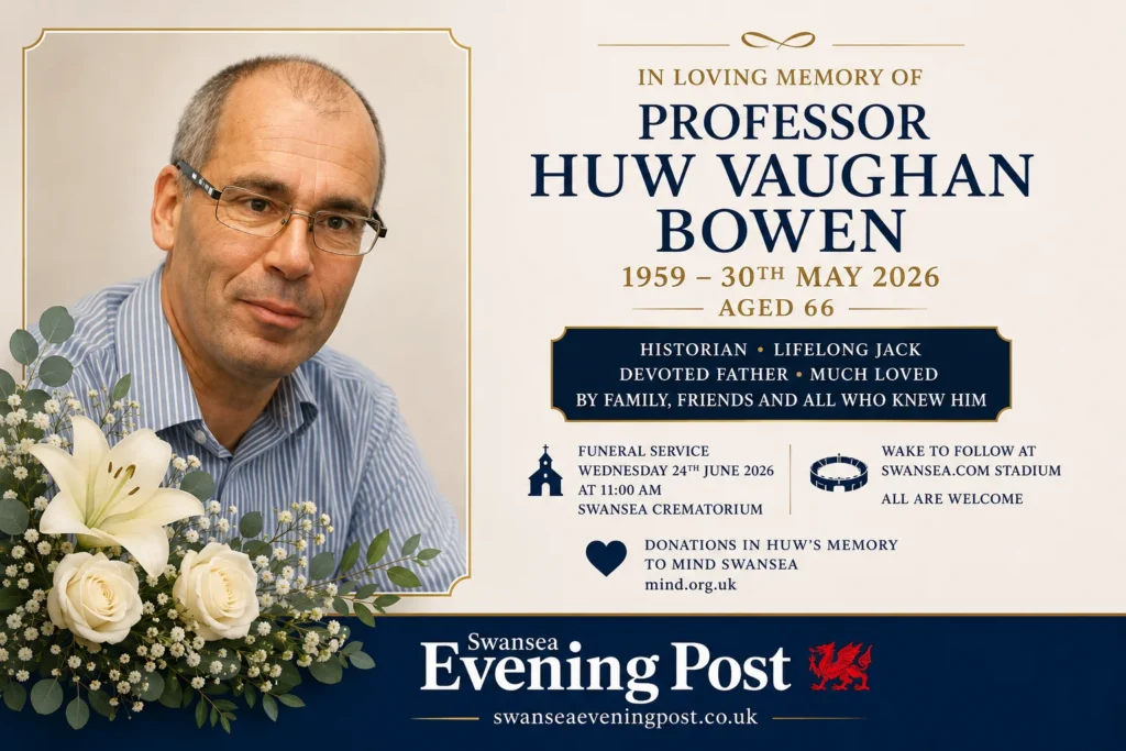 Professor Huw Vaughan Bowen obituary of Swansea