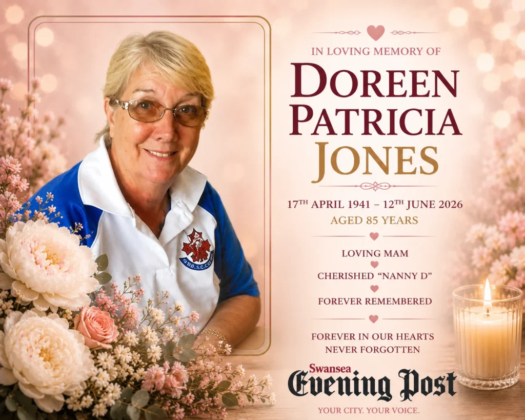 Doreen Patricia Jones Obituary of Swansea Latest Doreen Patricia Jones obituary of Swansea